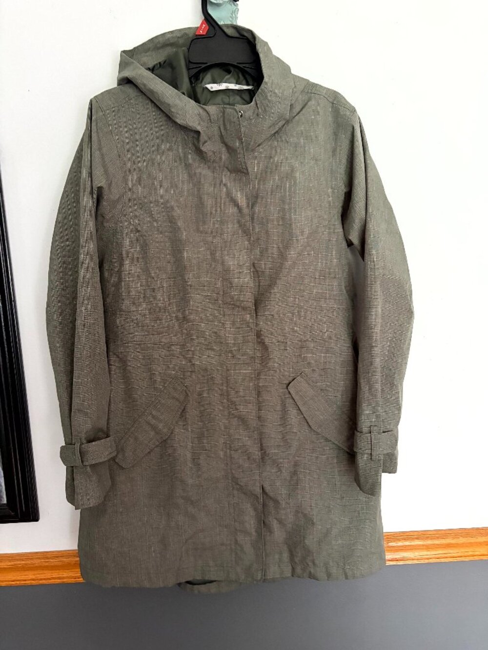 Athleta Women’s Lightweight Hooded Coat Rain Jacket Windbreaker Green Size L
